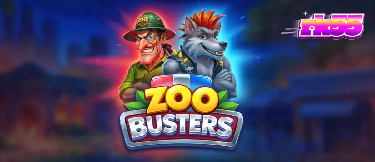 Tampilan antarmuka slot Zoo Busters di perangkat seluler